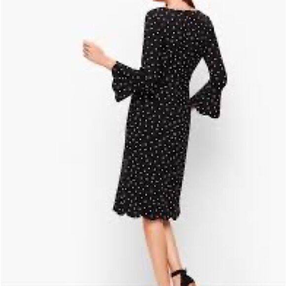 NWT Talbots Scalloped Bell Sleeve Polka Dot Dress Sz 16W Plus Petite - Picture 2 of 10